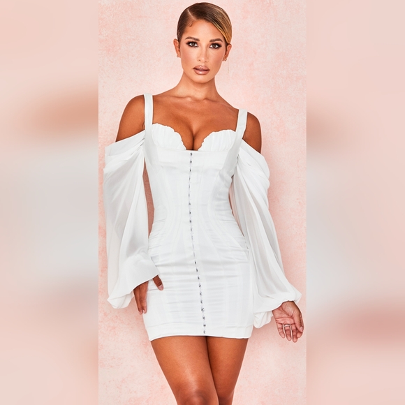 NWT House of CB Eva White Corset Dress - Picture 1 of 2